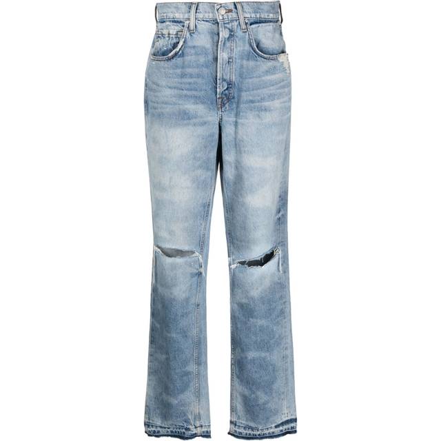 Cotton Citizen, Jeans, Dam, W29, Bomull, Svart Kate Straight-Leg Ripped Jeans - blue (W29)