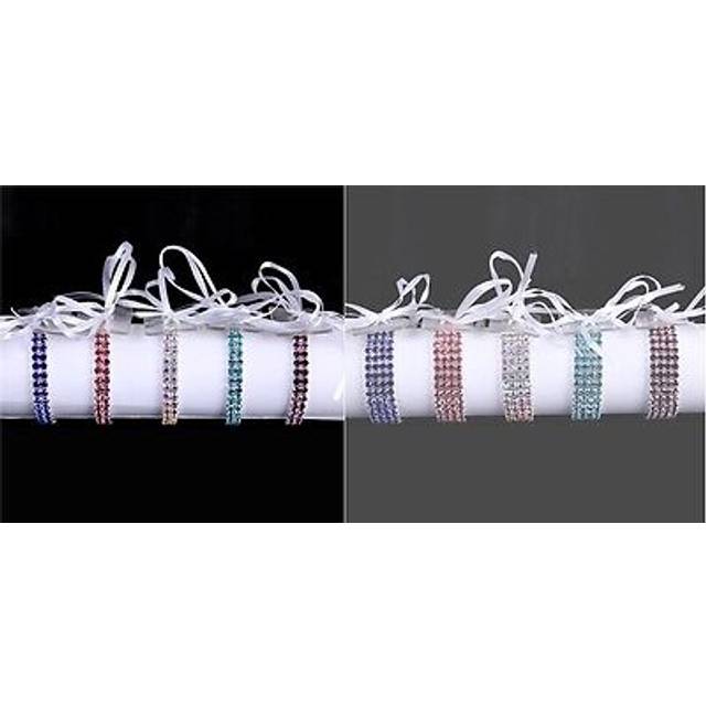 2 or 4 row clear diamante corsage bracelet wedding floral prom