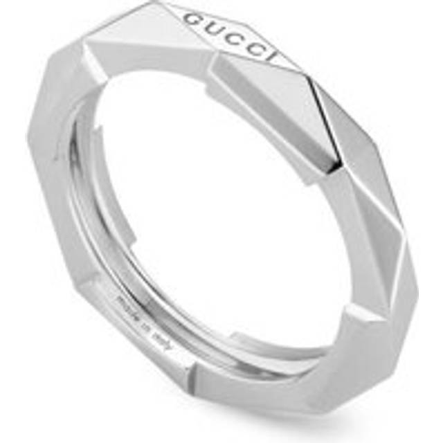 Gucci Link to Love 18ct White Gold 4mm Studded Ring - O.5