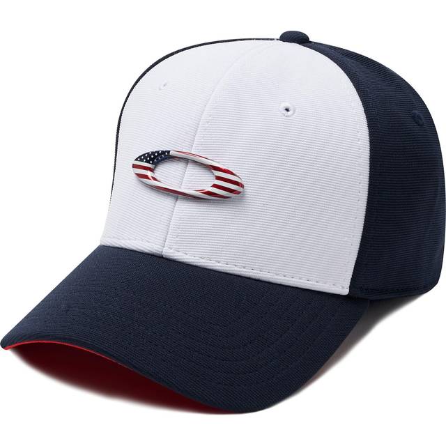 Oakley - Blå flexfit Keps - Tincan White/Navy Flexfit @ Hatstore