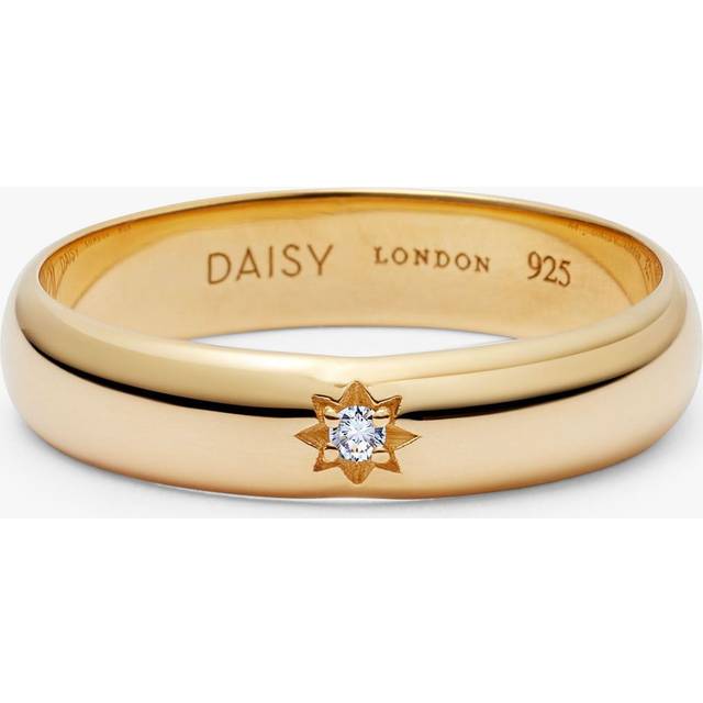 Daisy London Topaz Engraved Star Band Ring, Gold