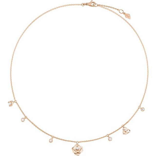 Piaget Rose Gold and Diamond Rose Necklace - One size
