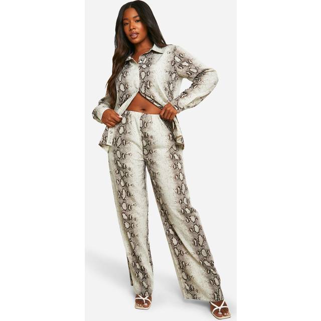 Womens Plus Snake Printed Wide Leg Trouser - 26, Snake