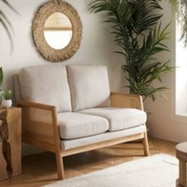 Birlea Ida 2 Seater Rattan Sofa - White