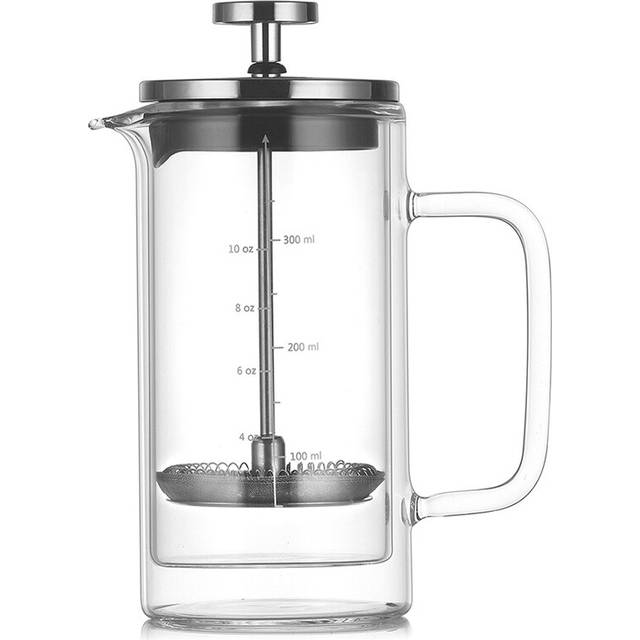 Double Layer High Borosilicate Glass Press Pot Filter Coffee Apparatus French with Scale