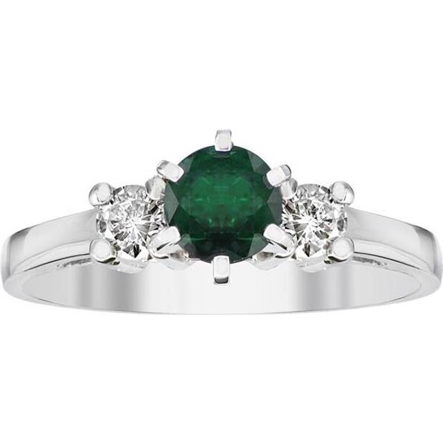 Louis Creations RL613ED-CE-9 0.68 CTTW Emerald & Diamonsd Engagement Ring, 14K Gold - Size 9