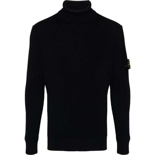 Stone Island Men's Navy Ribbed Turtleneck Sweater In Wool in Blue | Size XL | 8115552C2 Color A0020 (XL)