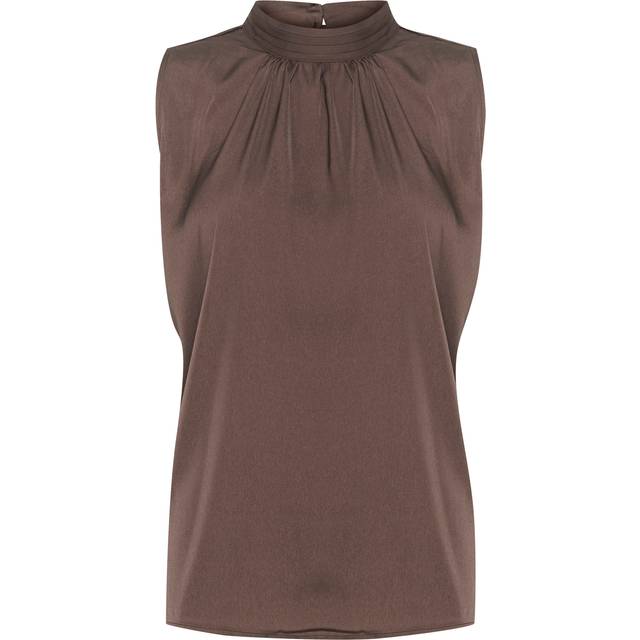 Saint Tropez, Topp, Dam, L, Elegant Draperad Topp i Chokladbrun - brown (L)