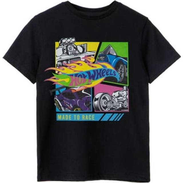 Hot Wheels Boys Made To Race Neon T-Shirt 3-4 Years svart