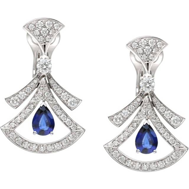 Bvlgari White Gold, Diamond and Sapphire Divas' Dream Openwork Earrings - One size