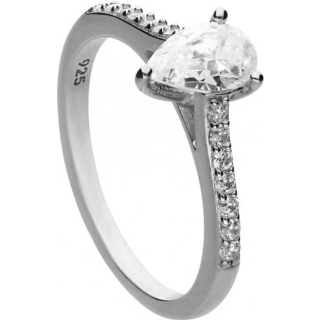 Teardrop Pave Shoulders Ring R3781 / Size L 1/2 - 16.5