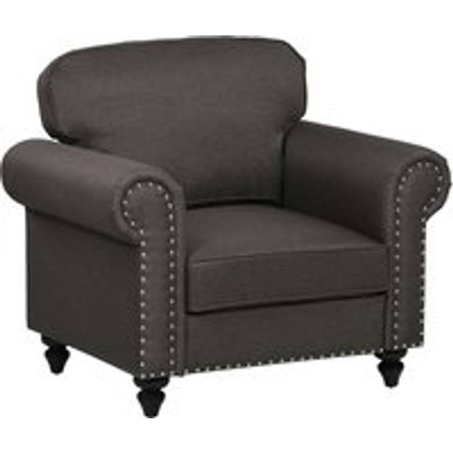 Homcom Mid-century Armchair, With Pocket Springs - Dark Brown