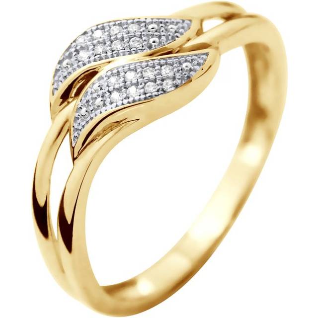Diadema Womens - Ring - Prestige Jewelery - Diamonds - Yellow Gold - White - Size I