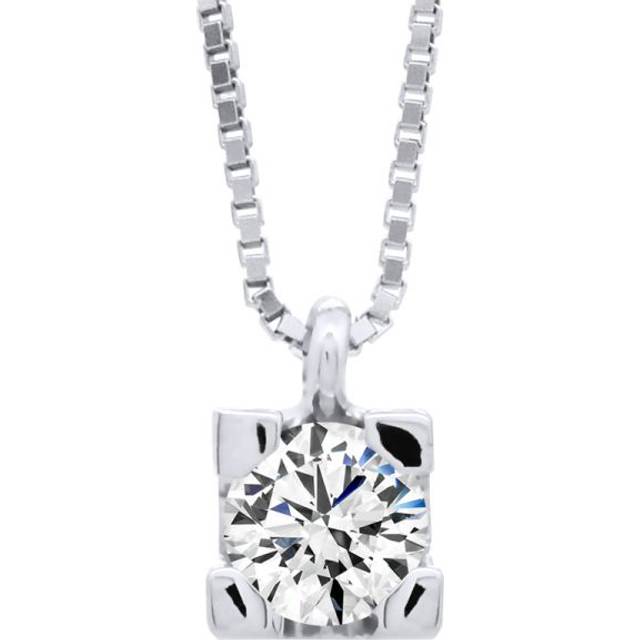 Diadema Womens - Necklace with Diamonds - White Gold Venetian Chain - One Size