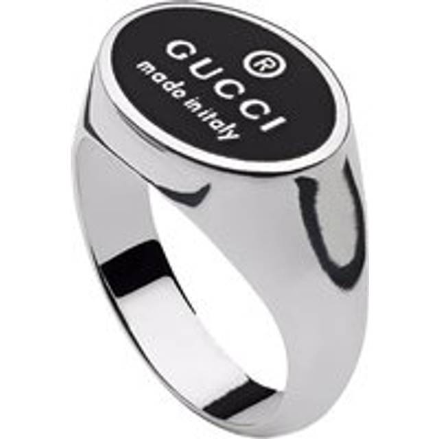 Gucci Trademark Oval Sterling Silver Ring - Q