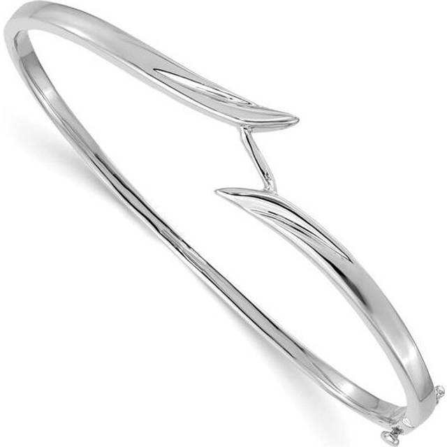 14K White Gold Hinged Bangle Bracelet Mounting