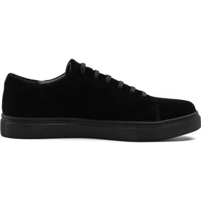 Suede Leather Lace Up Sneakers for Ultimate Versatility - Black - 7.5