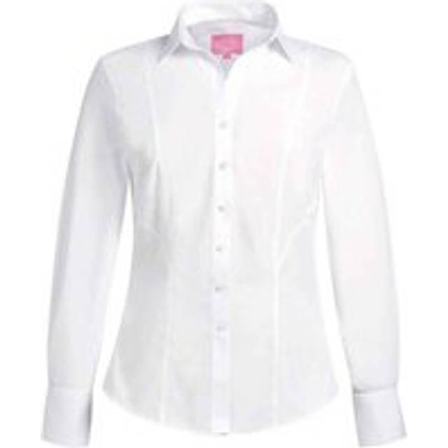 (16 UK, White) Brook Taverner Womens/Ladies Palena Poplin Long-Sleeved Formal Shirt