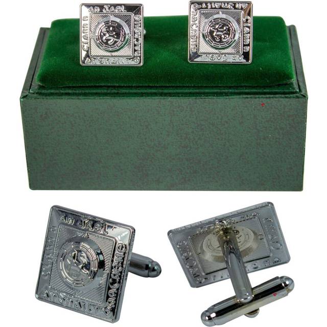 (Chrome Finish) Mens Cufflinks Prince Charlie Dress Antique and Chrome Perfect Accessory - Silver