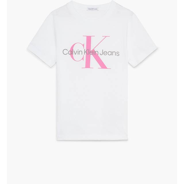 Calvin Klein Jeans Kids Calvin Klein Monogram Short Sleeve T-Shirt - White, White, Size 4 Years - 4 YEARS