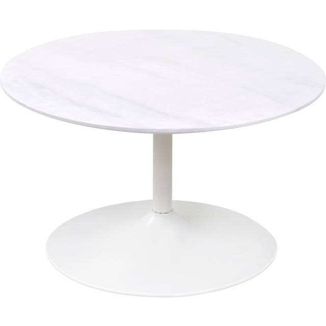 Gwen Contemporary Faux Marble White Round Coffee Table | Roseland