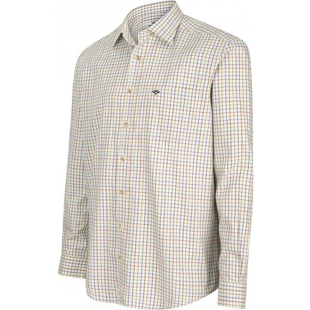 Hoggs of Fife Mens Balmoral Luxury Tattersall Shirt - Navy/Wine