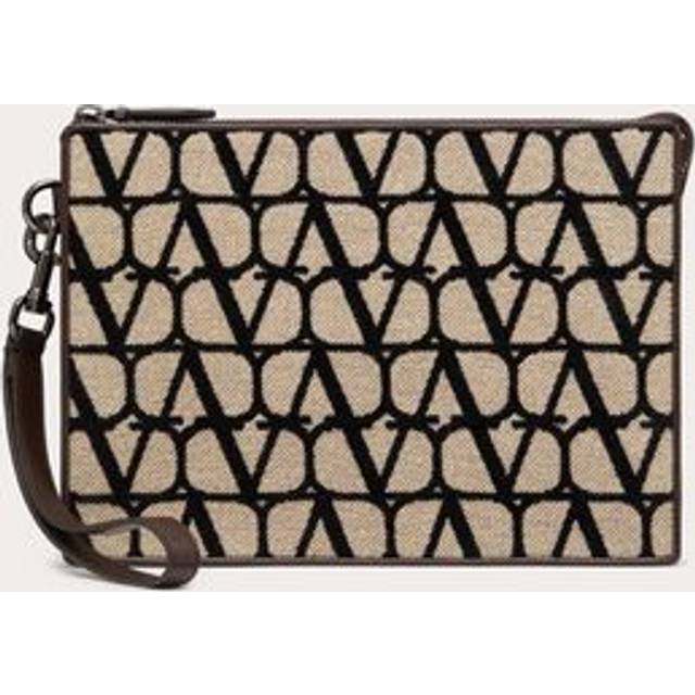 Valentino Garavani Toile Iconographe Print With Leather Detail Man NATURAL/BLACK/FONDANT UNI
