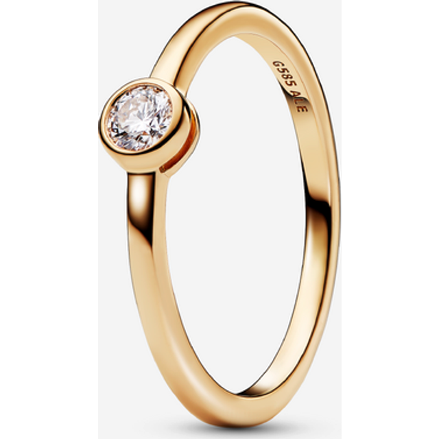 Pandora Era Bezel 14k Gold Lab-grown Diamond Ring - 14k gold / Lab-grown diamond - Sz. 58 - Clear