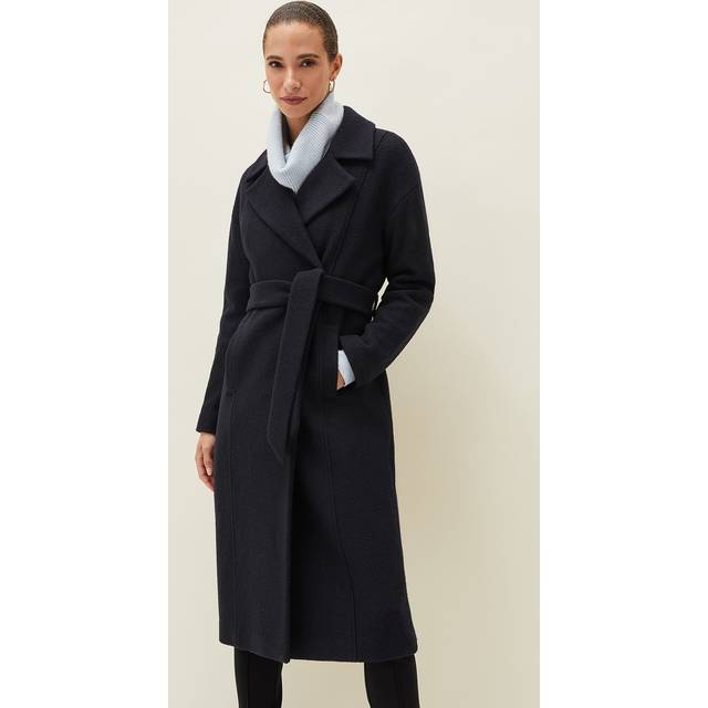 Phase Eight Women's Carlotta Wrap Wool Coat - Navy - 12