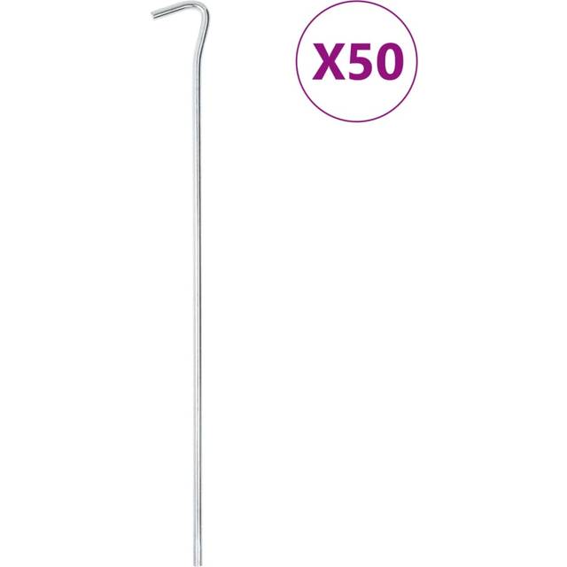 vidaXL Tent Pegs 50 pcs 30 cm Ø7 mm Galvanised Steel