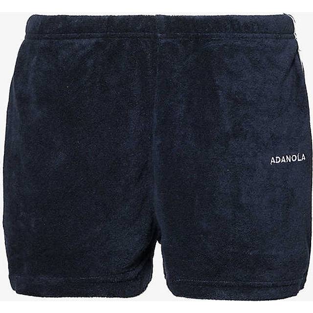 Adanola Womens Vy Blue Branded Towelling-texture Woven Shorts Xl - NAVY BLUE