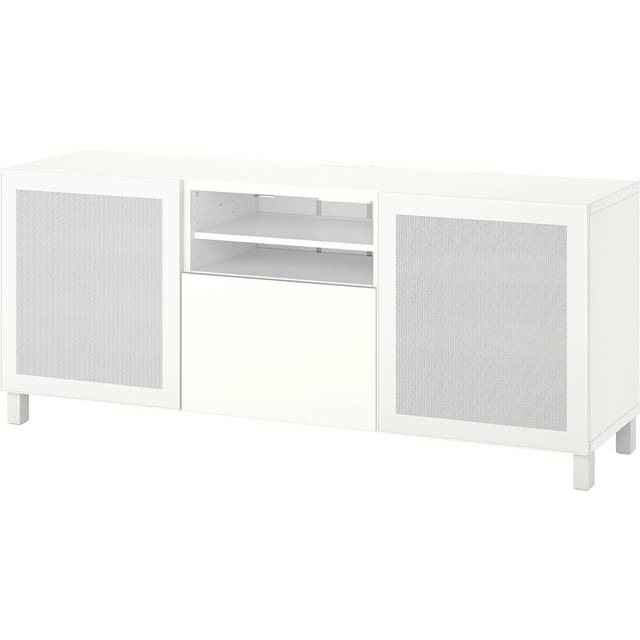 BESTÅ tv-bänk med lådor, vit Mörtviken/Lappviken/Stubbarp vit, 180x42x74 cm