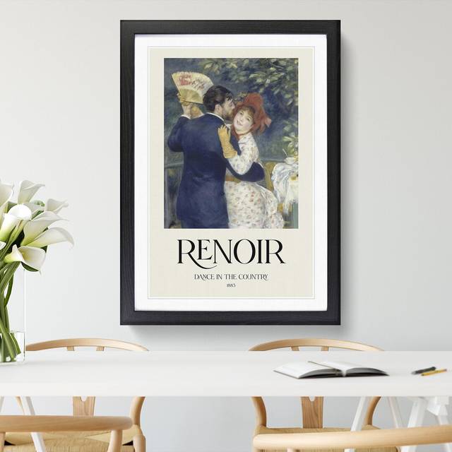 Country Dance by Pierre-Auguste Renoir - Picture Frame Art Prints - Black (36cm H x 27cm W x 2cm D)