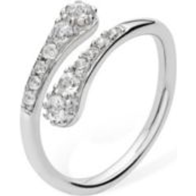 Lucy Quartermaine Silver Topaz Cross Over Skinny Drop Ring SDR2N