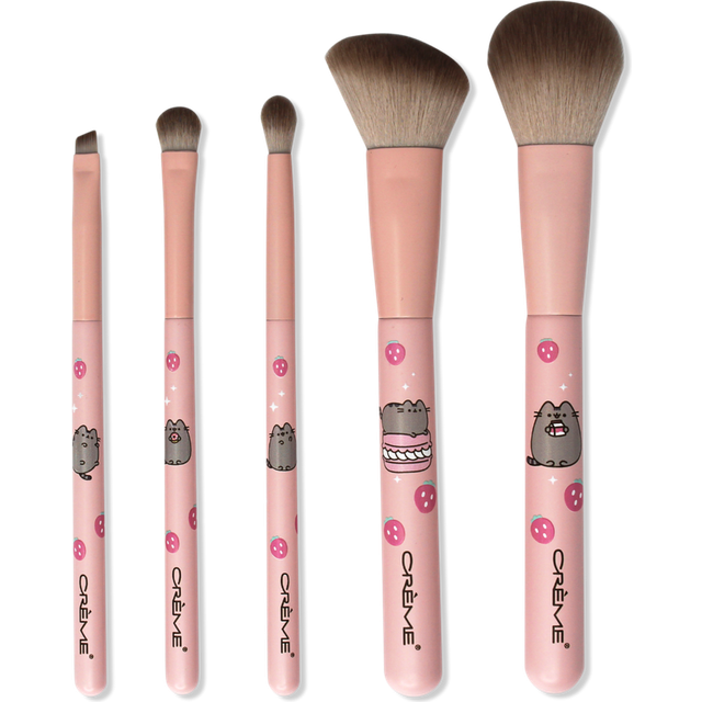 The Crme Shop X Pusheen  Pretty Finish Makeup Brush Set  Eyeshadow Brushes  Blush Brush  Powder Brush  Vegan Makeup Brushes (5 pc)