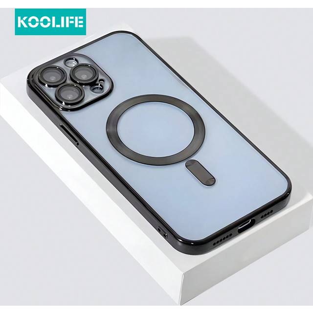 KOOLIFE 1PC Luxury CD Pattern Shock-Proof Protective Case With Camera Lens, Magnetic Charging Compatible With Iphone 16/16Pro/16Plus/16ProMax, IPhone 13/13Pro