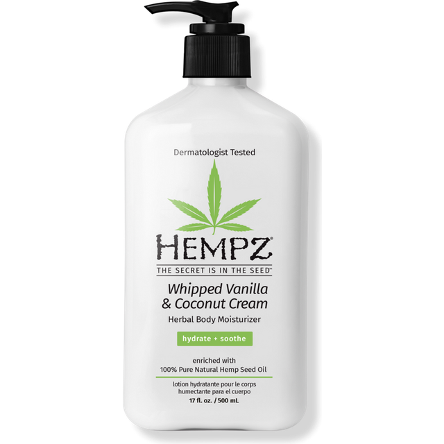 Hempz Whipped Vanilla & Coconut Cream Body & Hand Lotion  Vegan Formula  for Men or Women  17 oz.