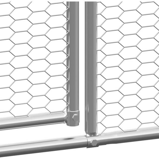 Archie & Oscar Forsan Walk in Chicken Run with Wire Mesh Gray 200cm H x 200cm W x 800cm D