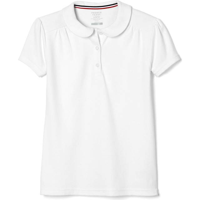 French Toast Girls' Toddler Short Sleeve Peter Pan Collar Polo Shirt