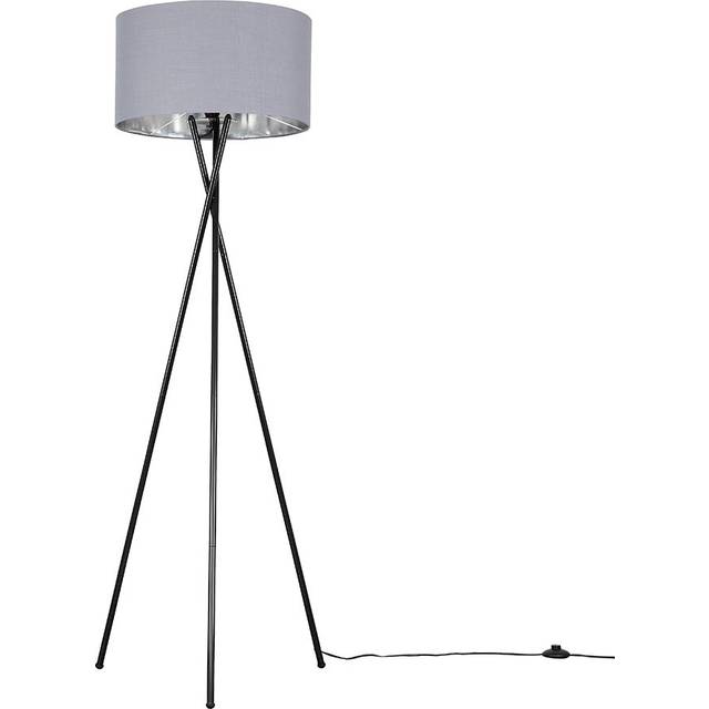 Misner 155cm Camden Tripod Floor Lamp with Large Reni Shade - Black (153cm H X 62cm W X 62cm D)