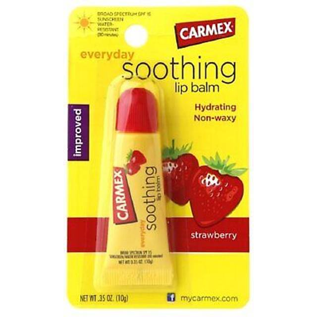 Carmex Strawberry Flavor Moisturizing Lip Balm Tube SPF 15