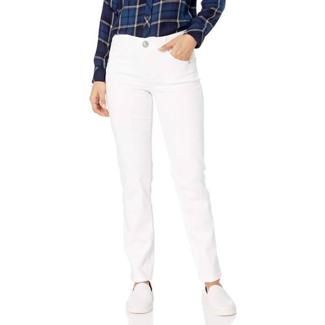 "Democracy womens Plus-size """"Ab""""solution Straight Leg Jeans  Optic Wh"