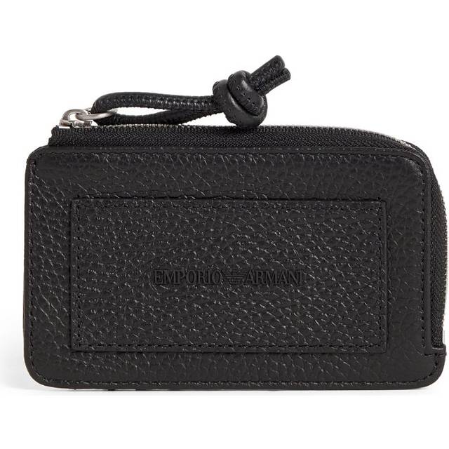 Emporio Armani Leather Zipped Cardholder - Black - One size