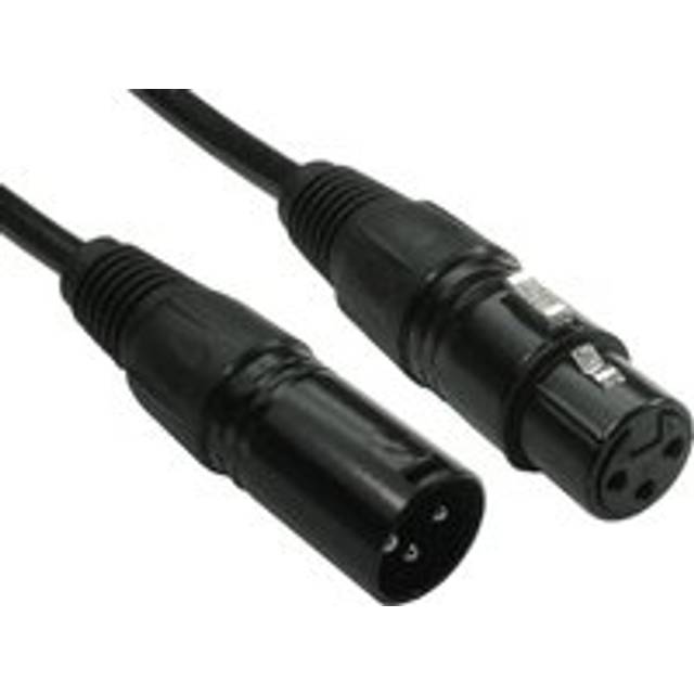 Cables Direct 2M 3PIN XLR M-F Cable (Black Hoods + Gold Pins)