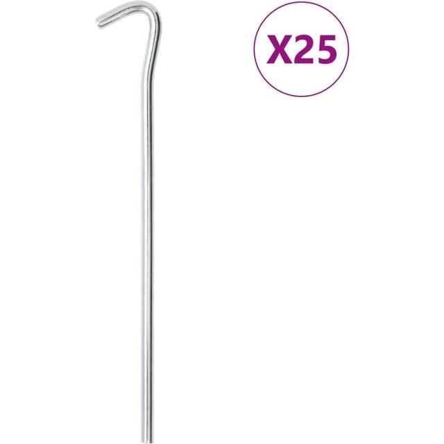 vidaXL Tent Pegs 25 pcs 23 cm Ø7 mm Galvanised Steel