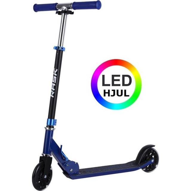 RASK 120 mm Blå løbehjul - Med LED-lys i hjulene - HURTIG LEVERING - Til børn fra 4 år