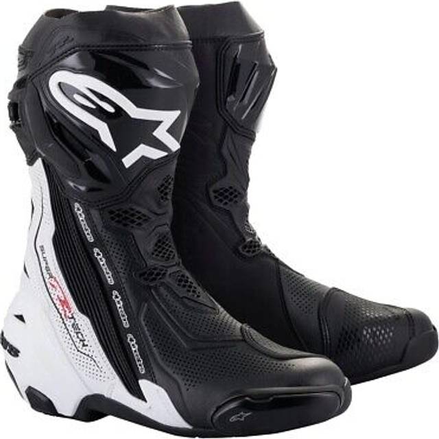 Alpinestars Supertech R Vented Motorcycle Boots, black-white, Size 44 for Men