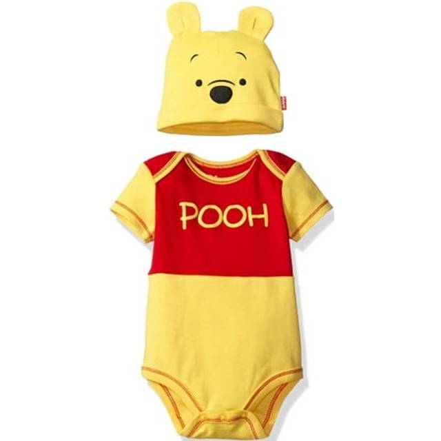 Disney Boys' Winnie the Pooh Bodysuit with Cap Set Yellow 0/3M