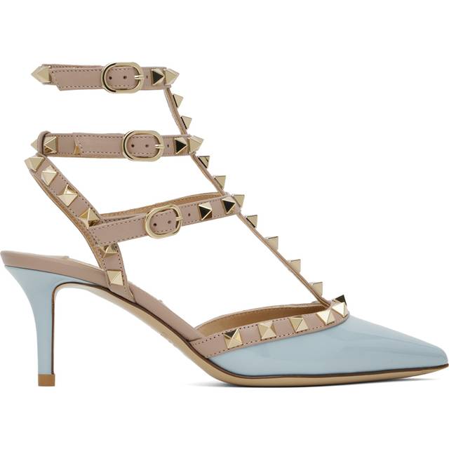 Valentino Rockstud Caged 65 Patent Ankle Strap Pump