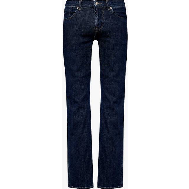 7 for All Mankind Mens Dark Blue Standard Straight-leg Regular-fit Stretch-denim Jeans 33 - DARK BLUE
